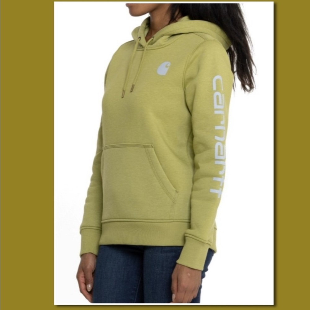 Carhartt Relaxed Fit NWT Mid Weight Logo Sleeve Hoodie Green XS